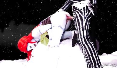 Костюмированный секс в снегу на хеллоуин с Джокером