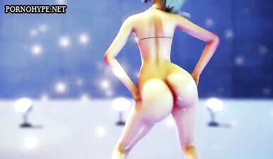 Девушка из мультфильма танцует голая